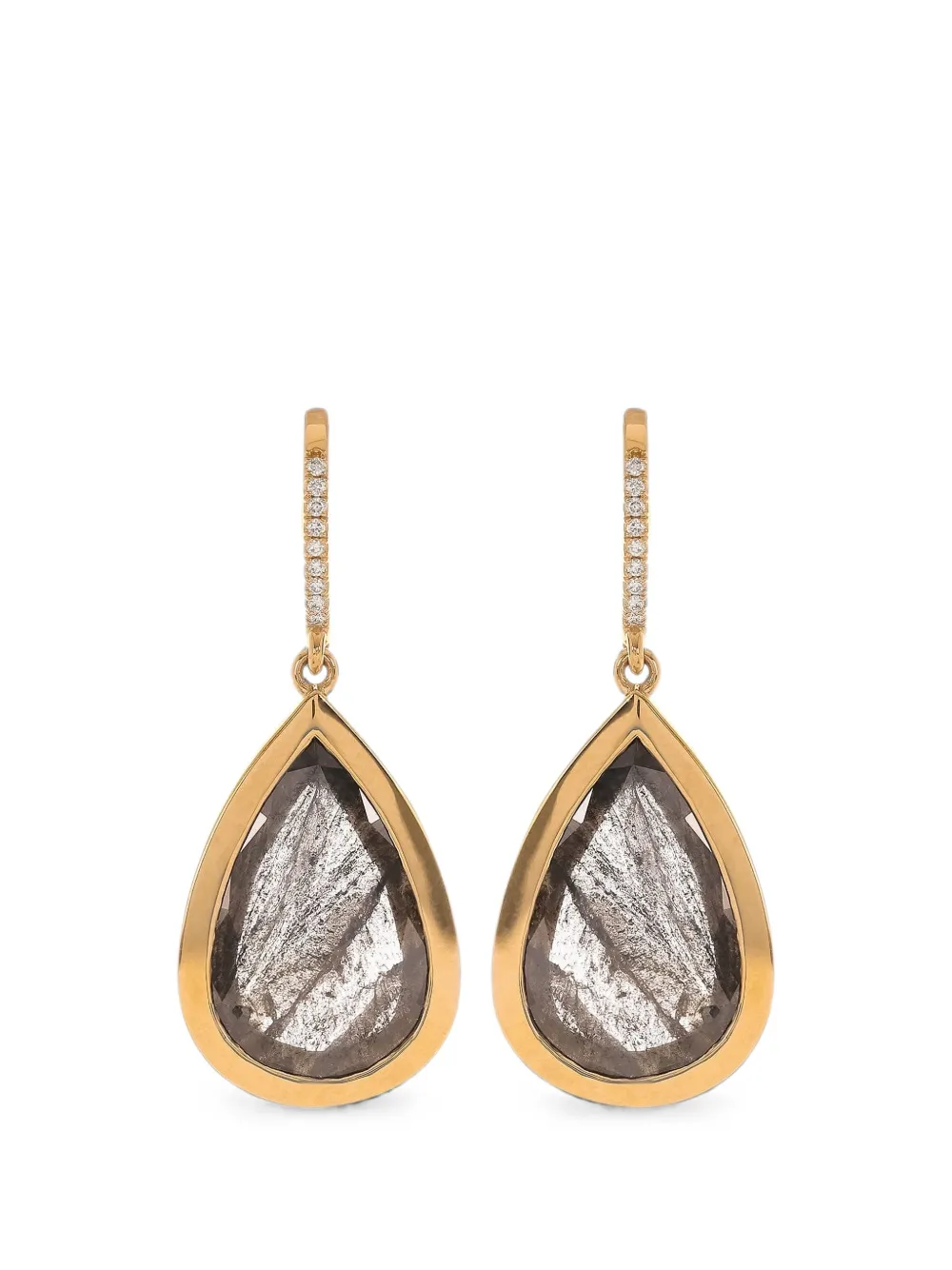 with love diamond drop earrings - Gold