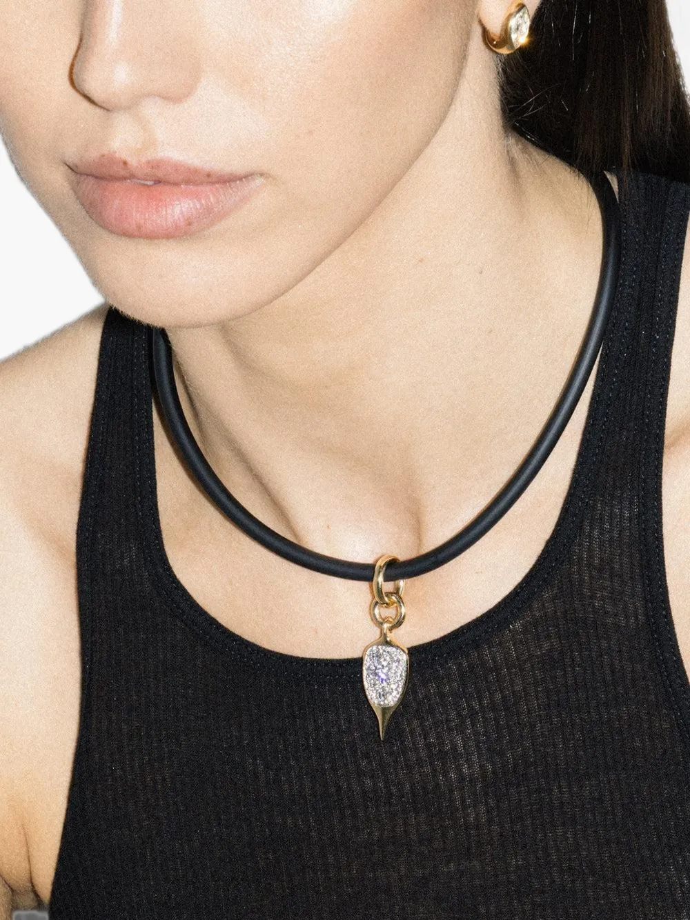Uniform Object Thorn Carriage Diamond Pendant in Gold, view 4