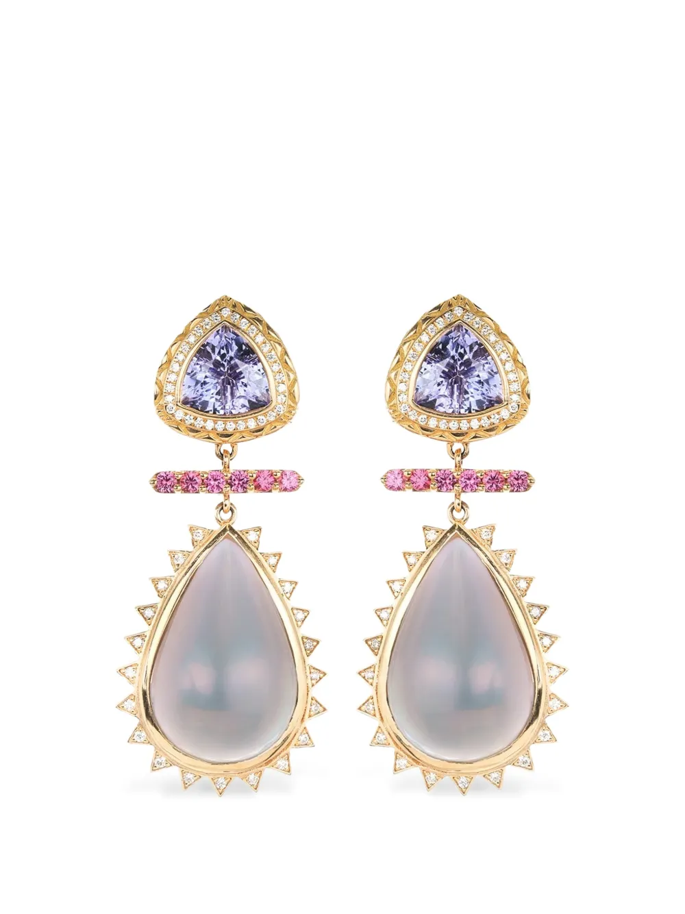 Harwell Godfrey pearl and tanzanite earrings