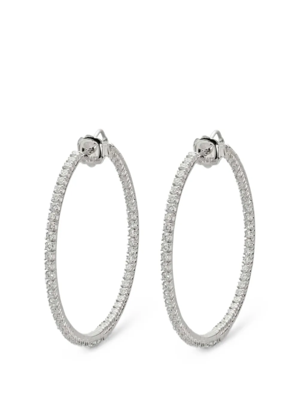Mattia Cielo Rugiada diamond hoop earrings - Silber