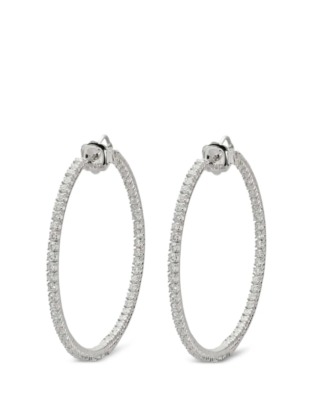 Mattia Cielo Rugiada diamond hoop earrings - Argento