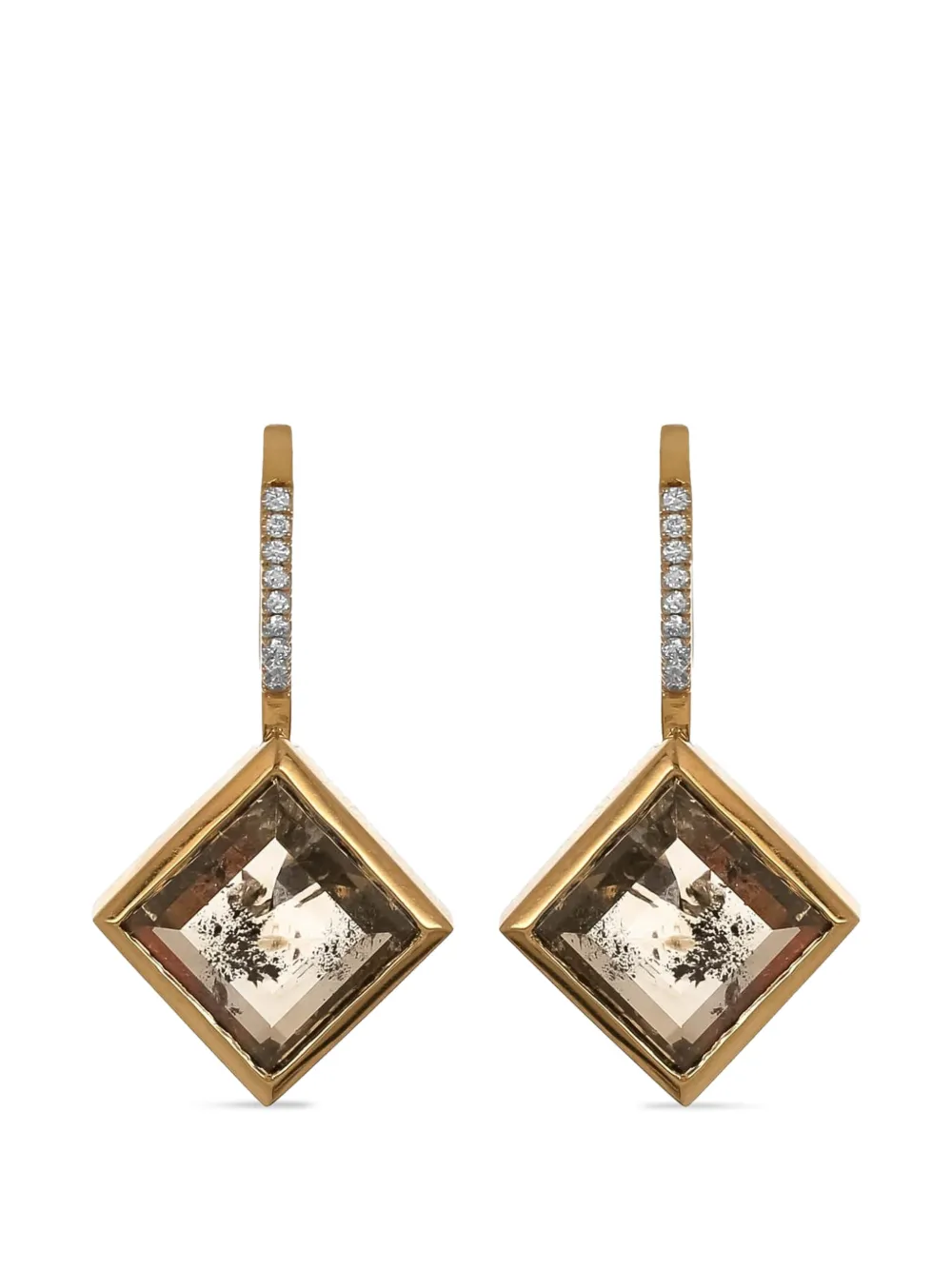 with love diamond drop earrings - Oro