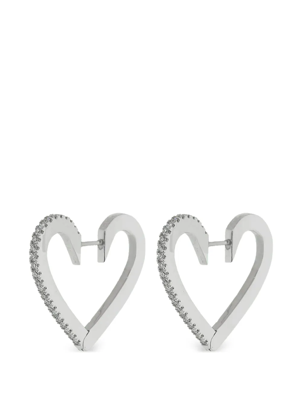 Cadar Endless Heart diamond hoop earrings - Argento