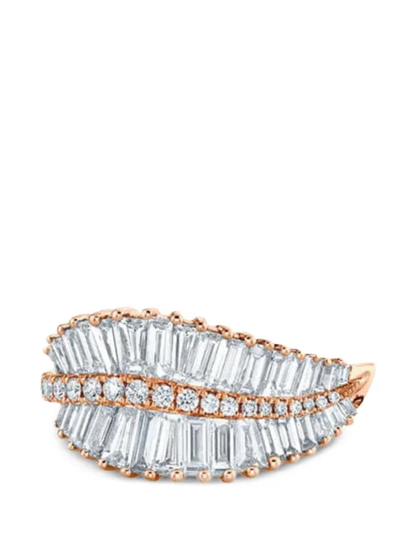 Anita Ko Palm Leaf Diamond Ring in Pink