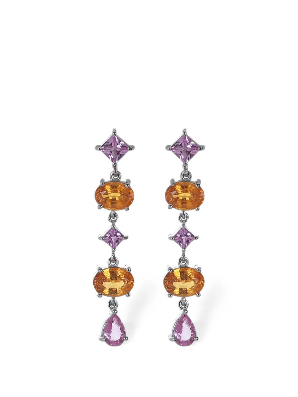 Alexander Laut garnet and pink sapphire drop earrings - Silber
