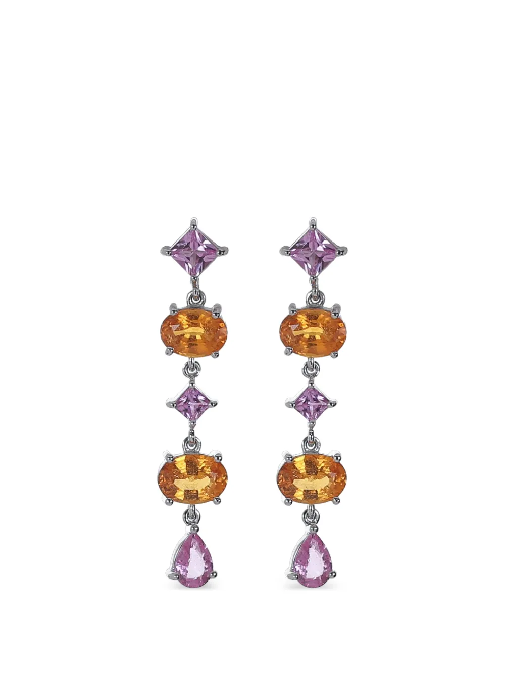 Alexander Laut garnet and pink sapphire drop earrings - Argento