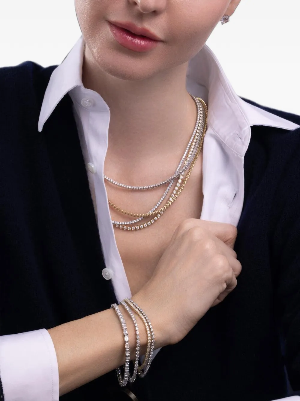 with love Synthetische Diamanthalskette - Silber