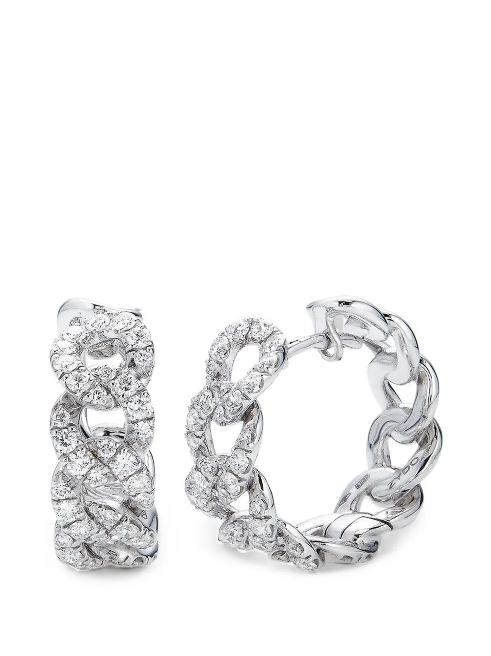 ZYDO cuban chain hoop and diamond earrings - Silber