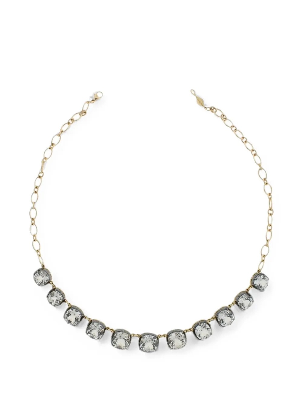 FRED LEIGHTON white topaz Collet Semi-Riviere necklace - Gold