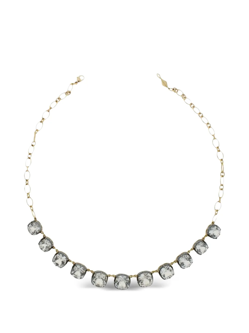 FRED LEIGHTON white topaz Collet Semi-Riviere necklace