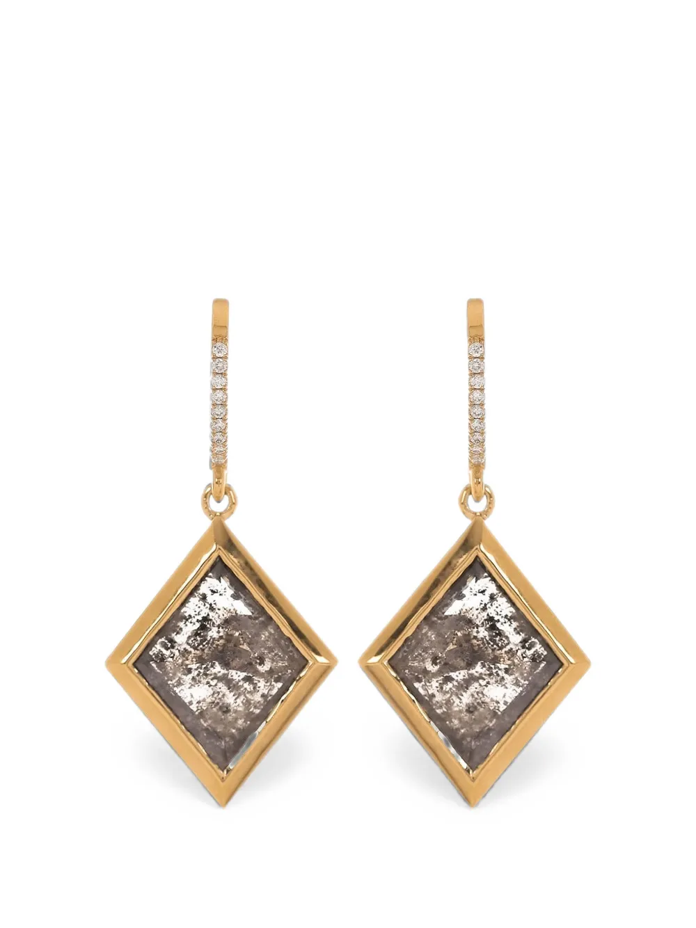 with love diamond earrings - Gold