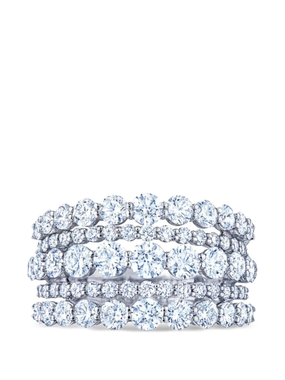 KWIAT Lyric five-row diamond ring - Argento