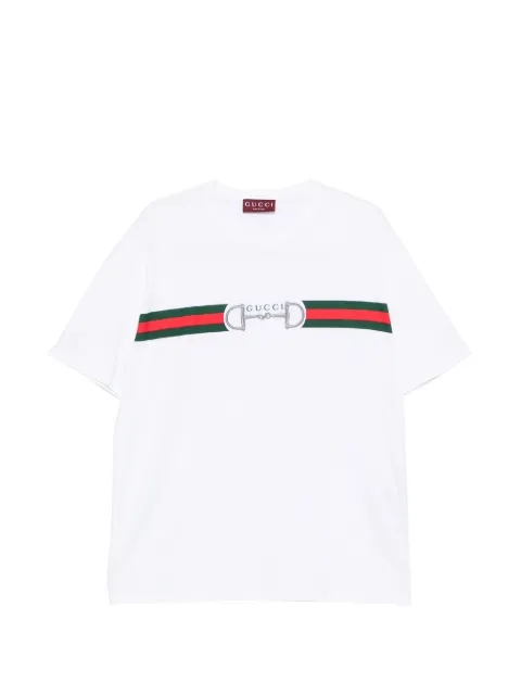 Gucci Horsebit-embroidery Web-stripe T-shirt