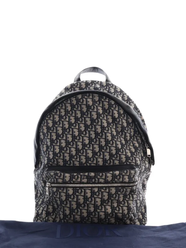 Christian Dior バック Christian Dior Pre-Owned 2020 Oblique Canvas Rider Backpack | Blue