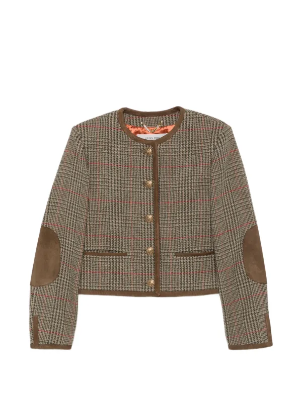 Golden Goose Prince of Wales Boxy Jacket in Brown