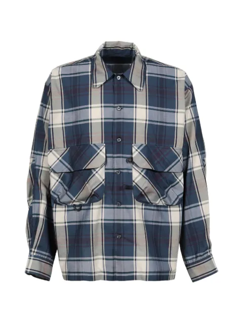 DAIWA PIER39 check-pattern flap-pocket shirt