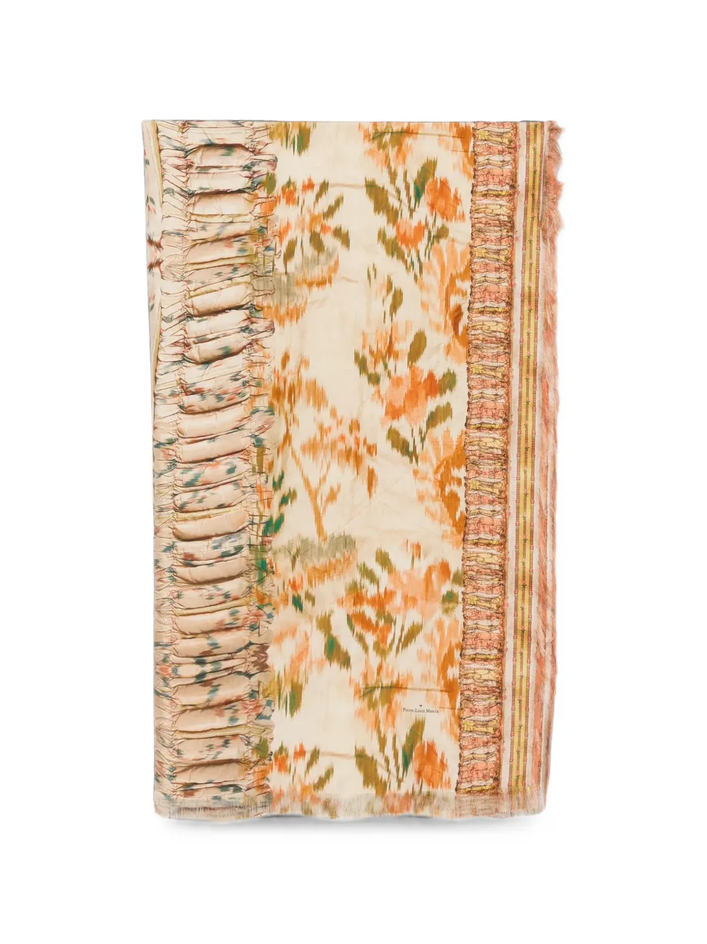 Pierre-Louis Mascia Aloeuw floral-print fringed scarf - Nude