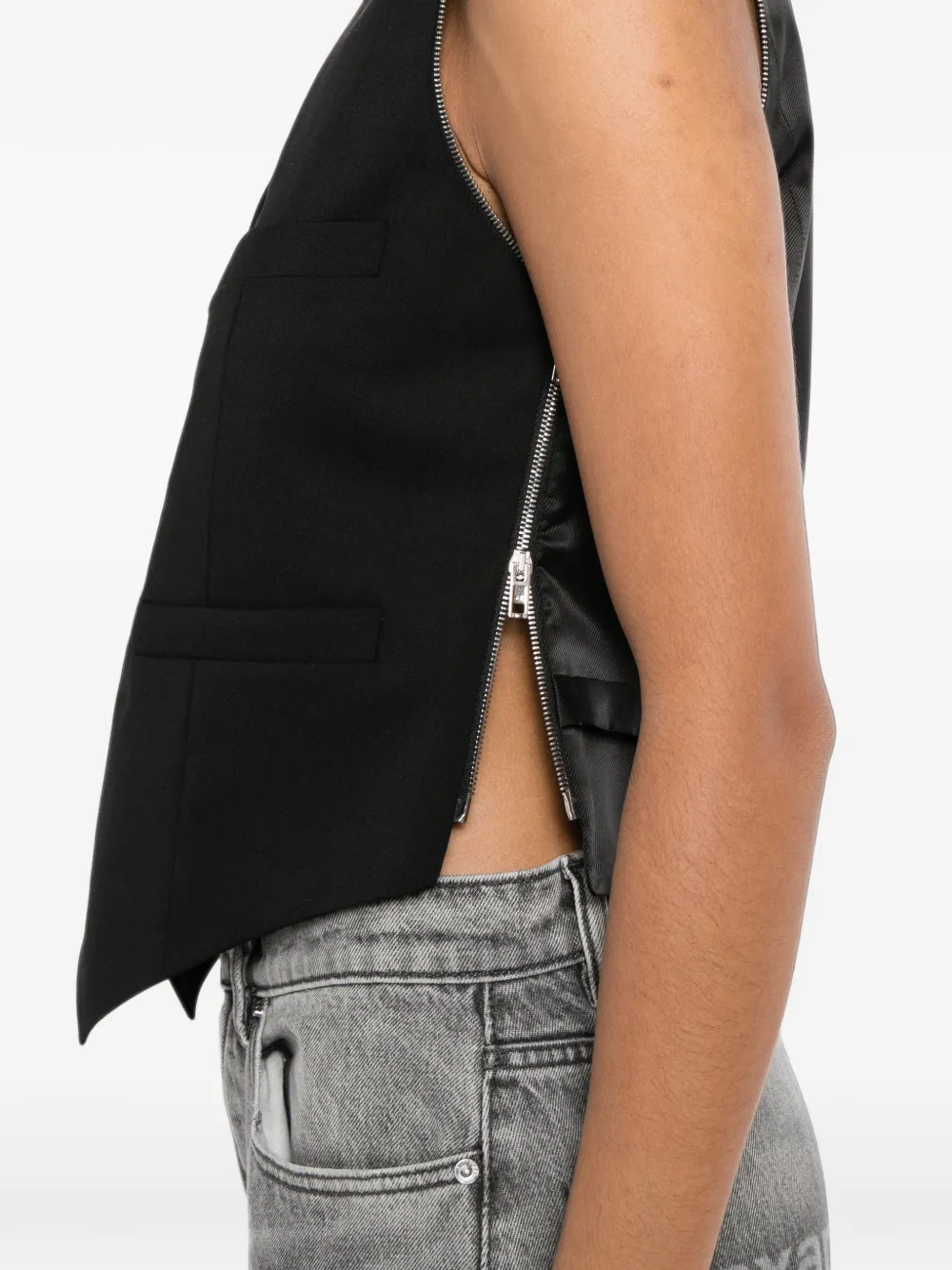 Alexander Wang Single-breasted Waistcoat in Black, view 5