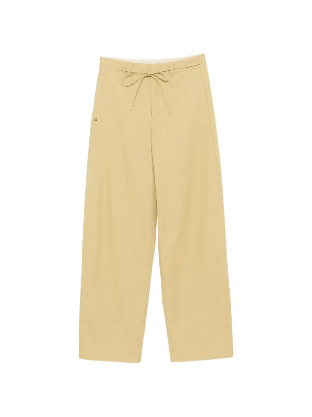 Samuel Gui Yang Drawstring-fastening Straight-leg Trousers In Brown