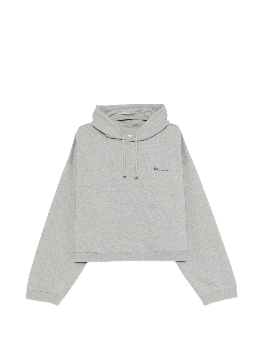 Vetements Logo-embroidered Hoodie In Grey