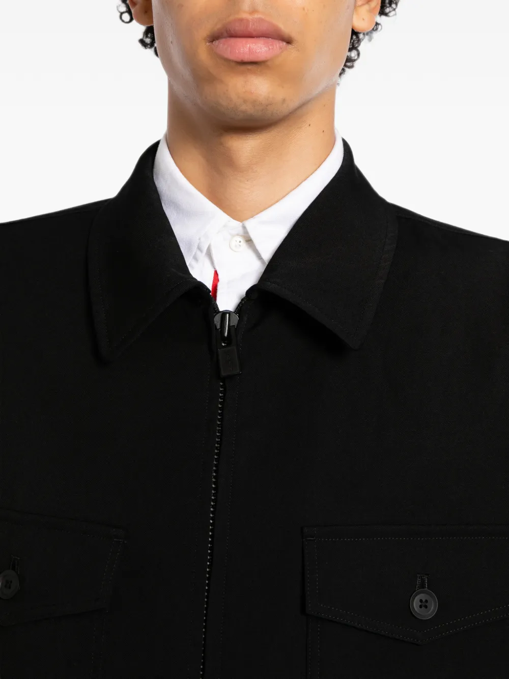 Yohji Yamamoto Shirtjack met rits Zwart