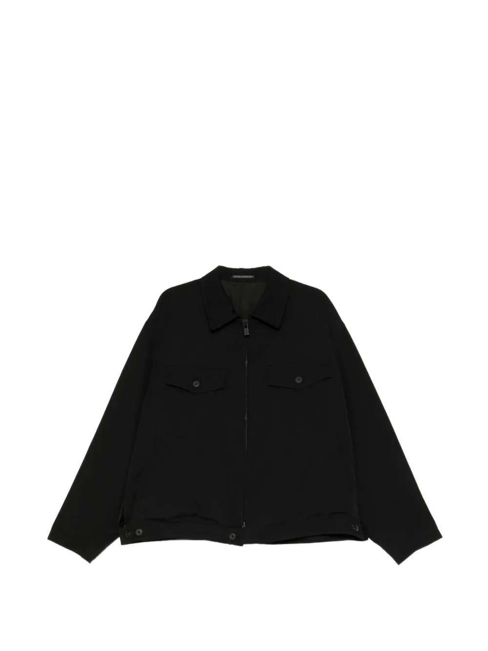 Yohji Yamamoto zip-up shirt jacket - Nero