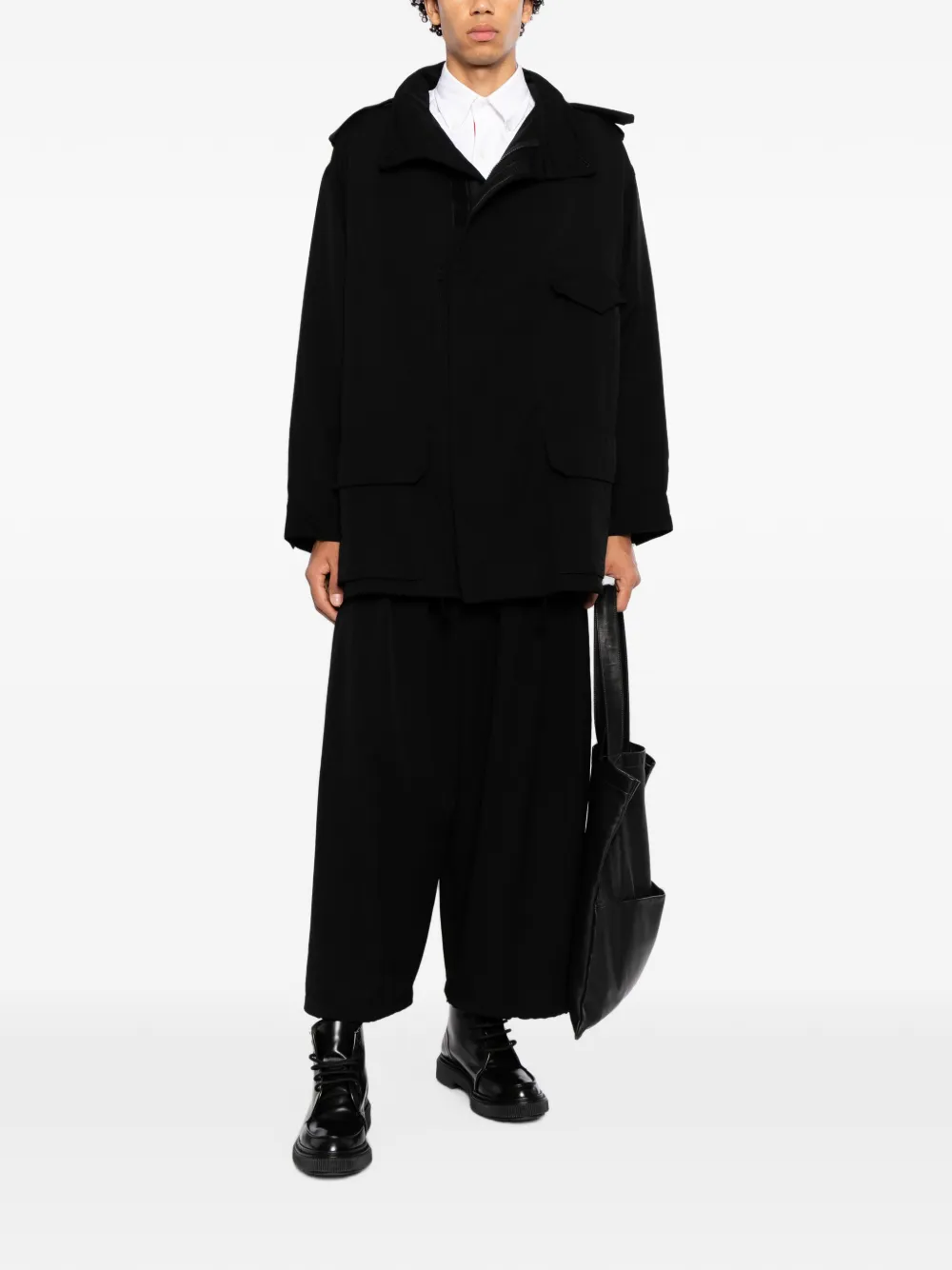 Yohji Yamamoto epaulette flap-pocket jacket - Nero