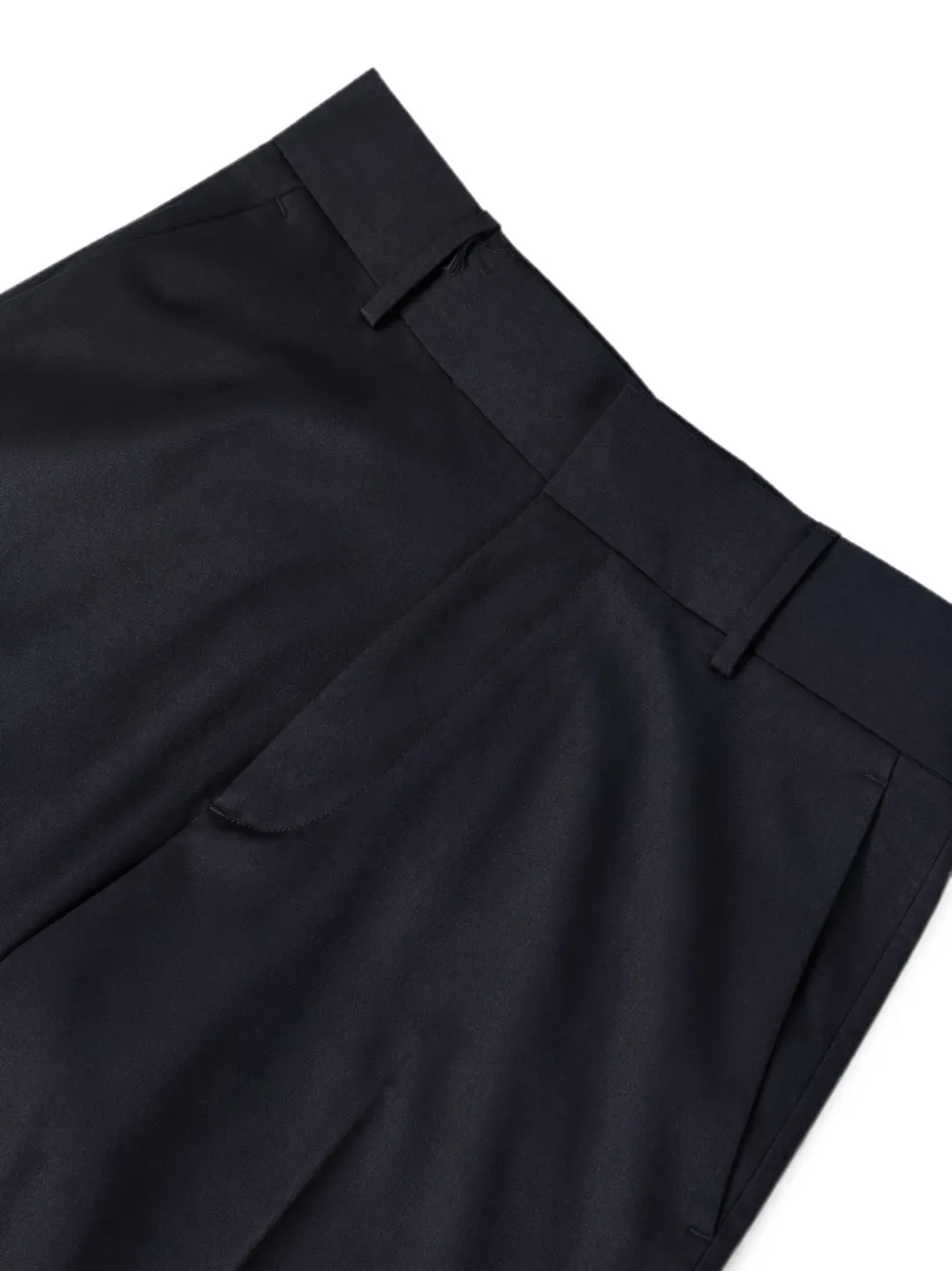 Laneus Geplooide broek met riemlussen Zwart