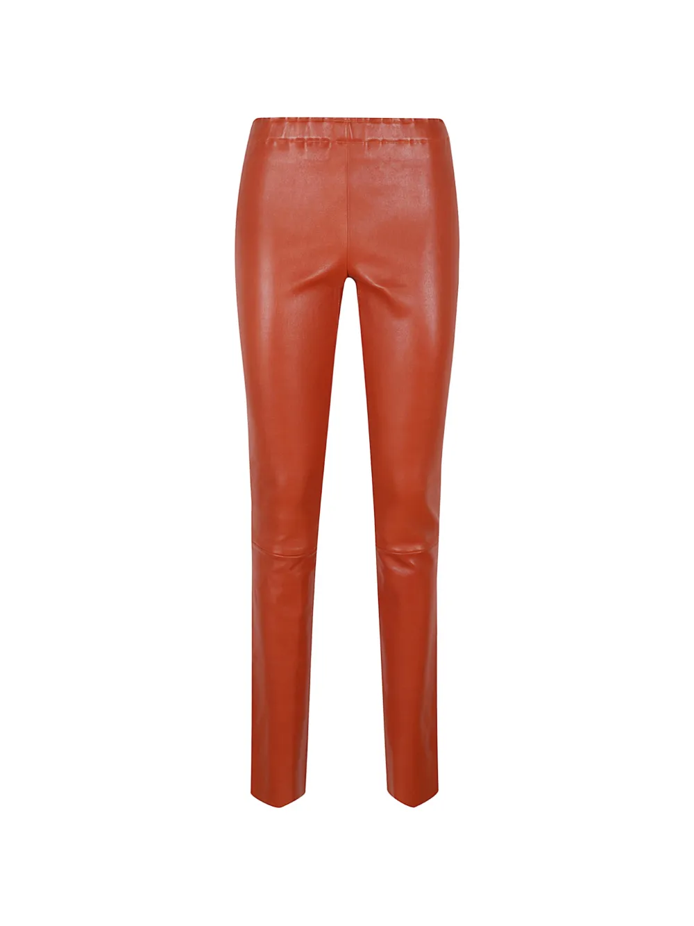 Stouls elasticated-waistband leather trousers - Orange
