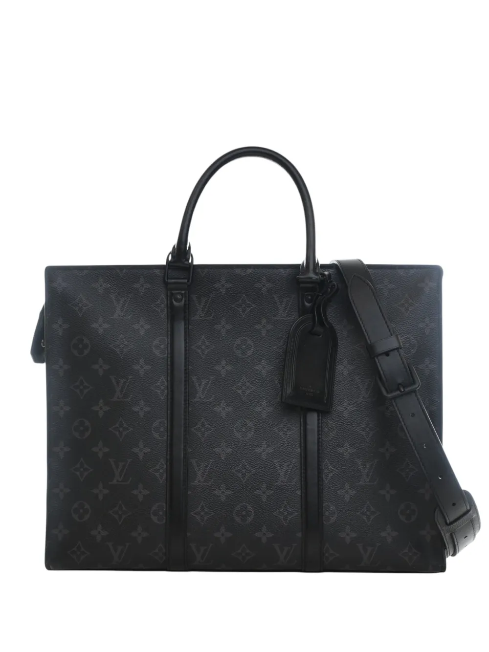 Louis Vuitton Pre-Owned 2000 Monogram Eclipse Sac Plat Horizontal Zipper satchel - Nero