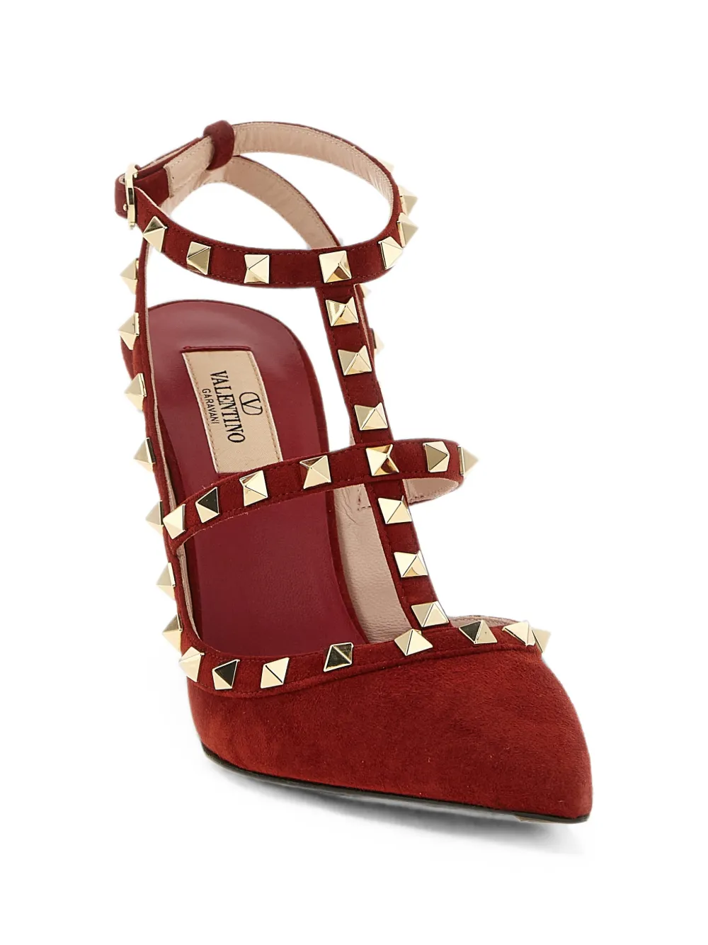 Valentino Garavani Rockstud suede pumps 100mm Rood