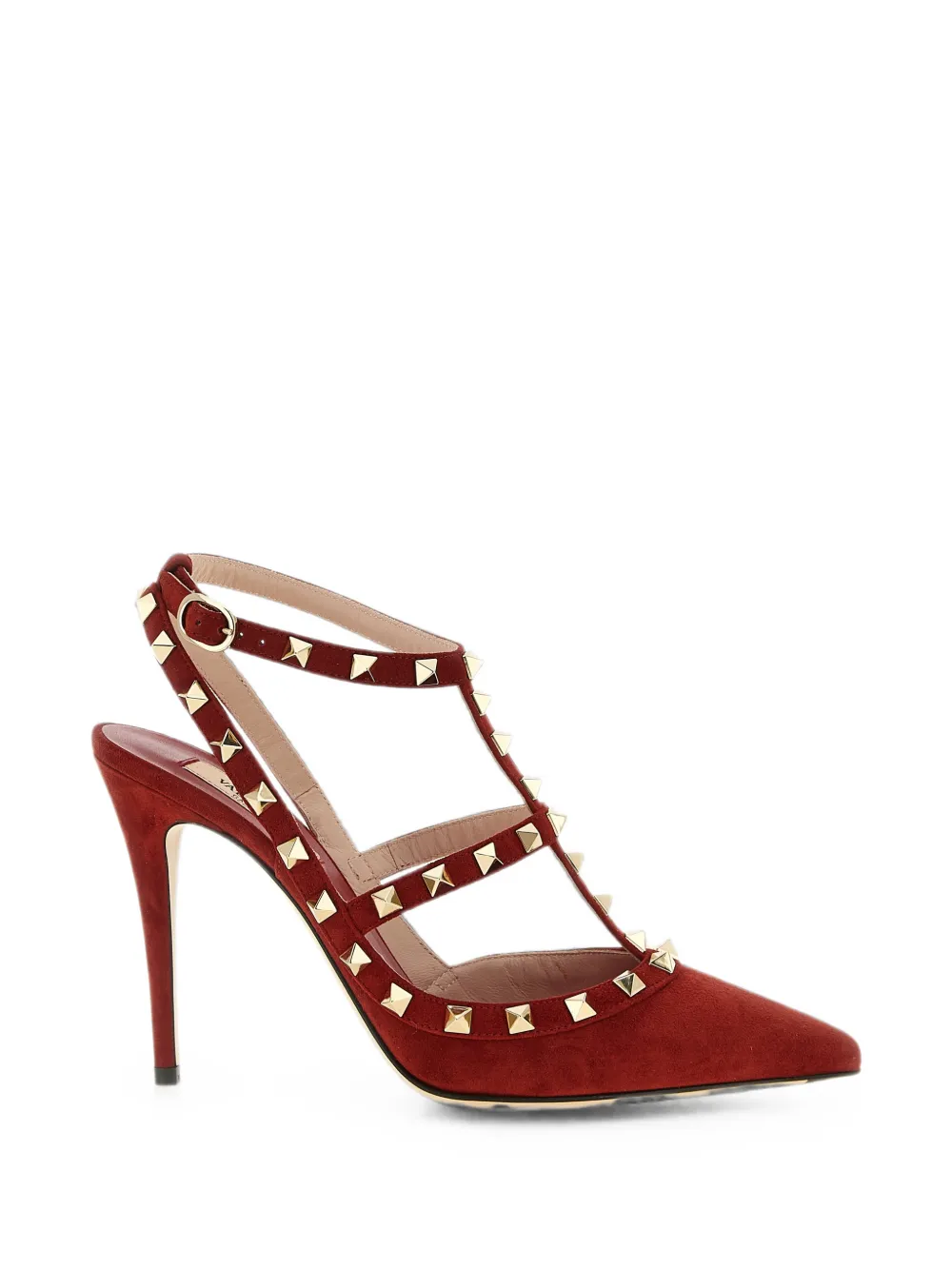 Valentino Garavani Rockstud suede pumps 100mm Rood