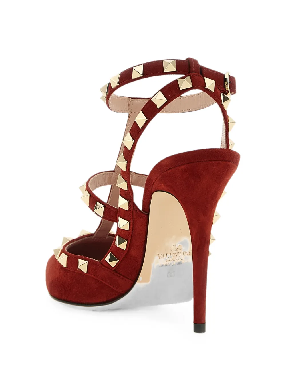 Valentino Garavani Rockstud suede pumps 100mm Rood