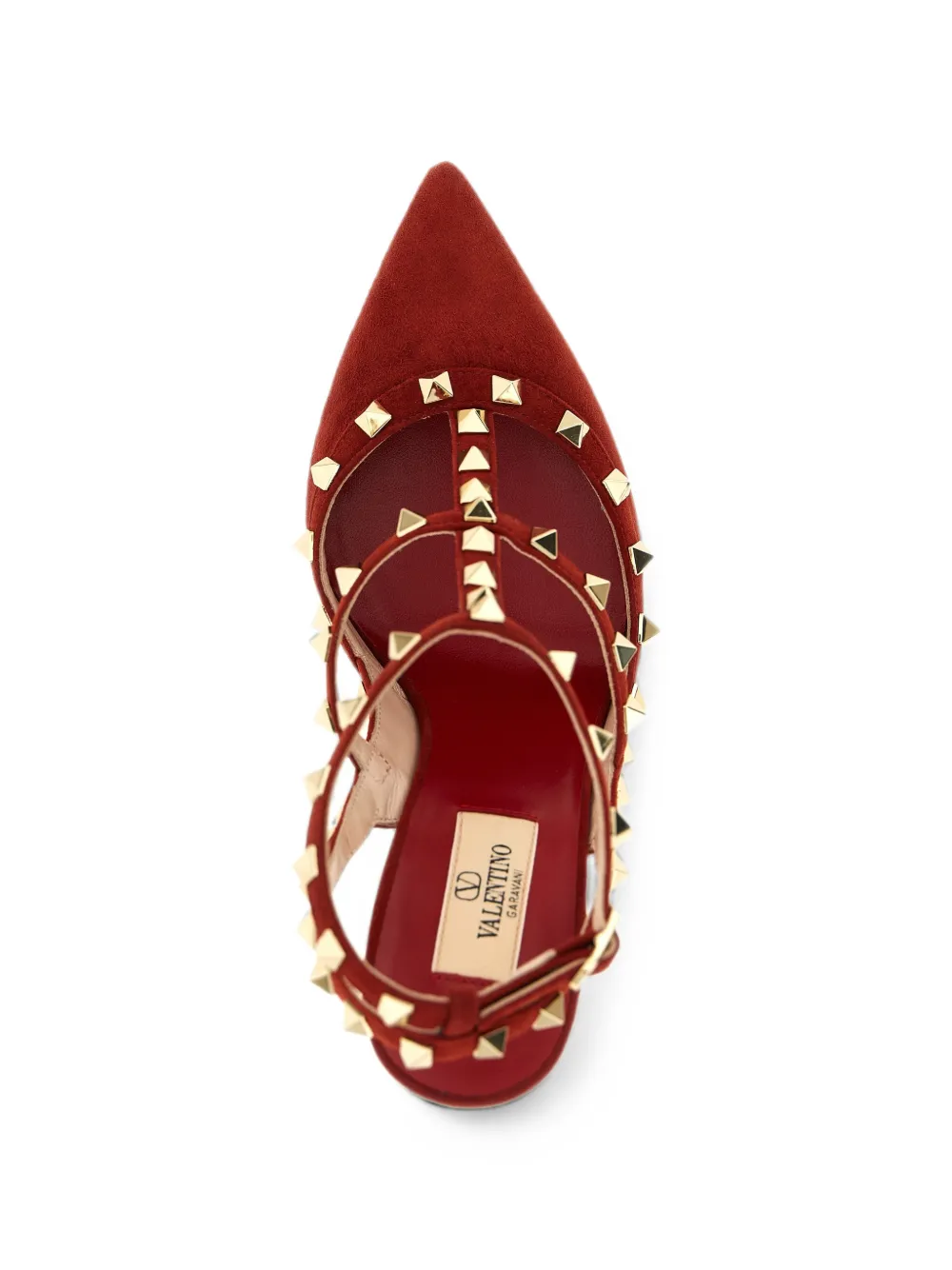 Valentino Garavani Rockstud suede pumps 100mm Rood
