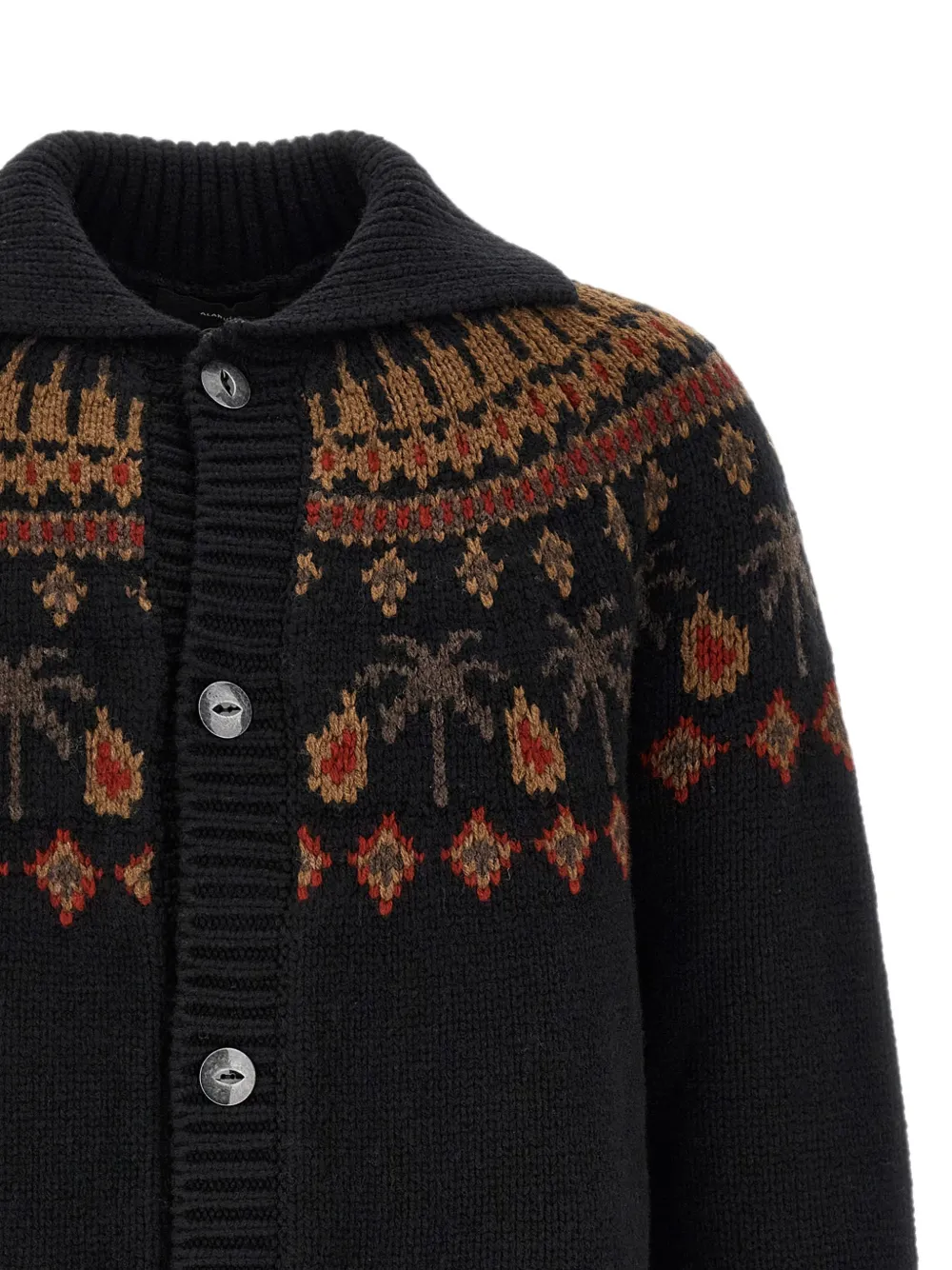 Alanui Fair Isle gebreid vest met jacquard Zwart