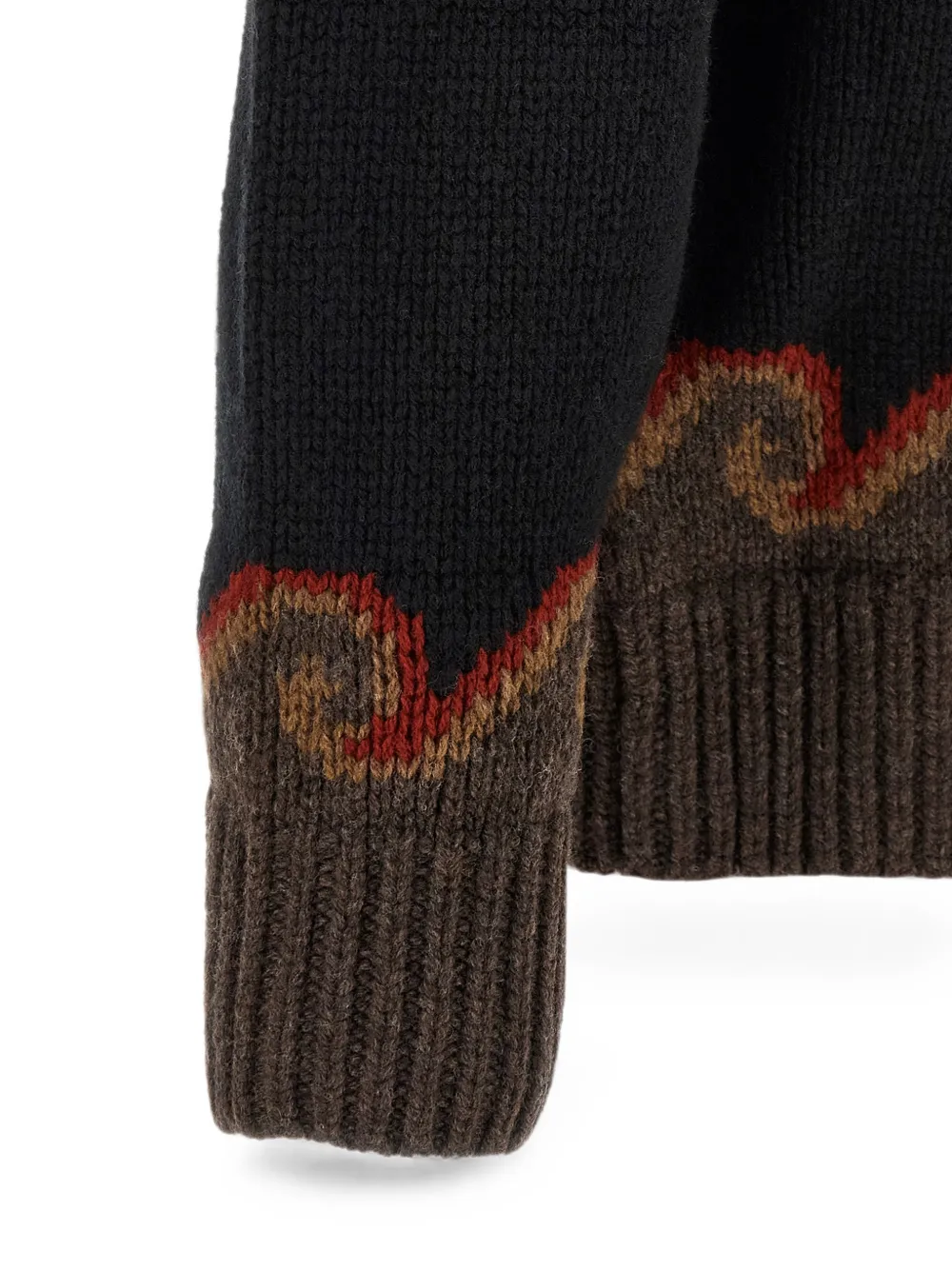 Alanui Fair Isle gebreid vest met jacquard Zwart
