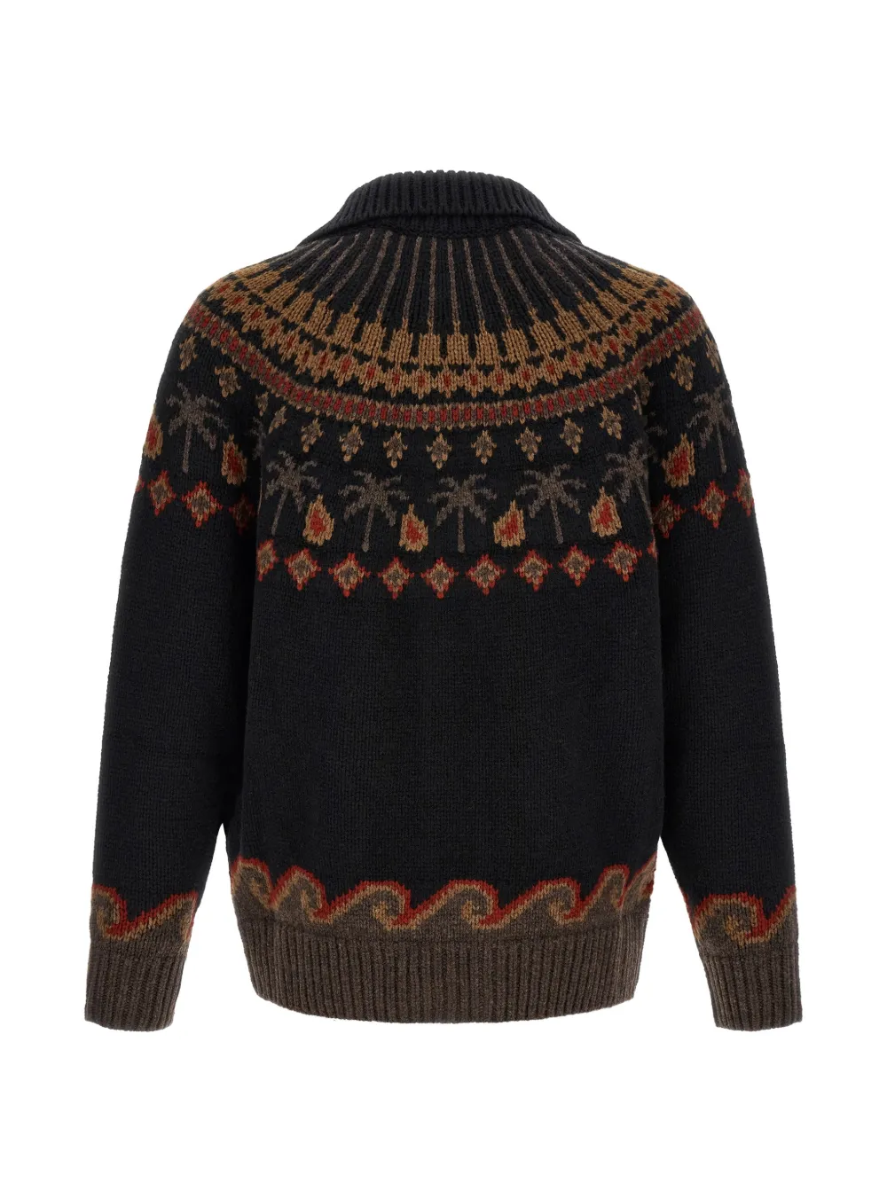 Alanui Fair Isle gebreid vest met jacquard Zwart
