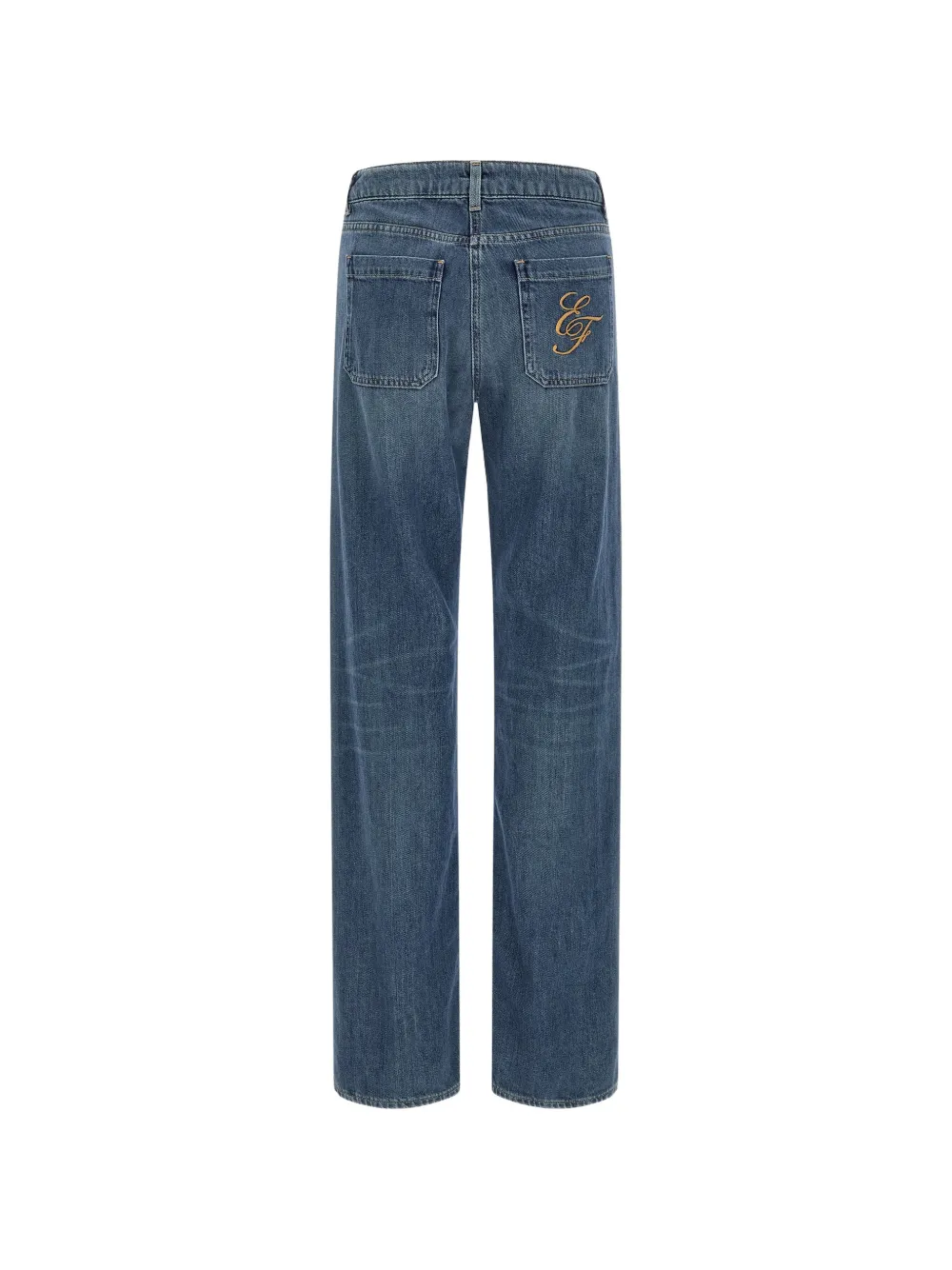 Elisabetta Franchi Jeans met opgestikte zak en geborduurd logo Blauw