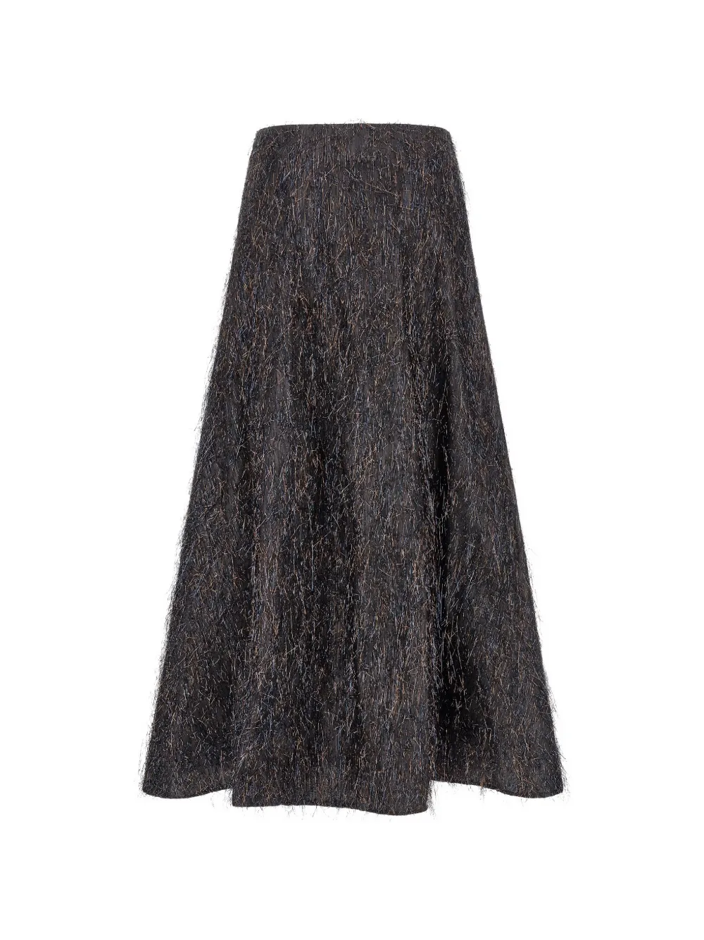 Peserico Midi-rok met metallic garen en franje Grijs