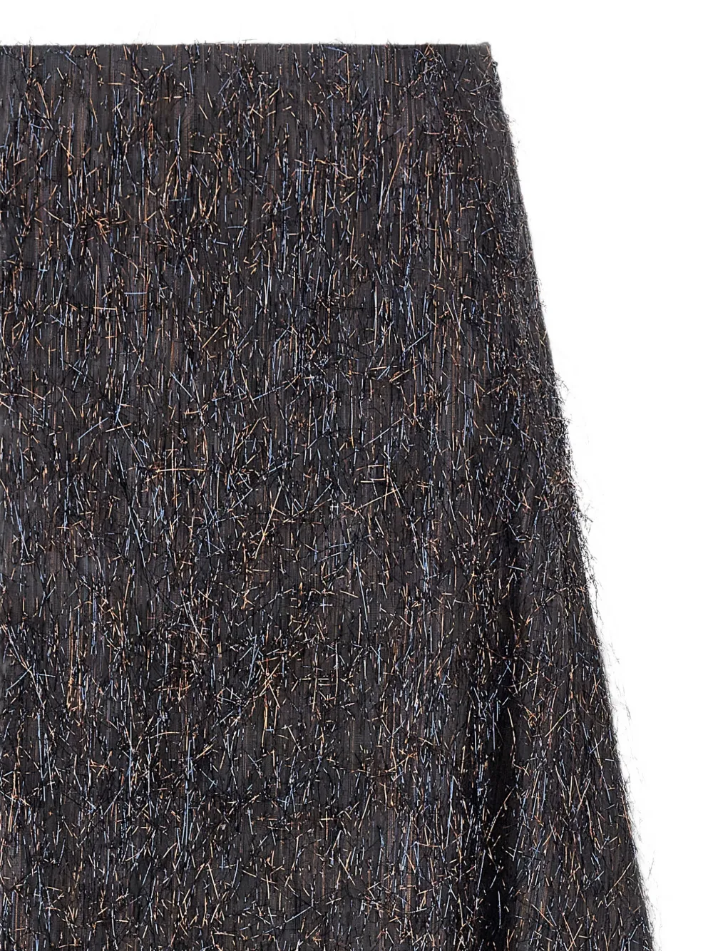Peserico Midi-rok met metallic garen en franje Grijs