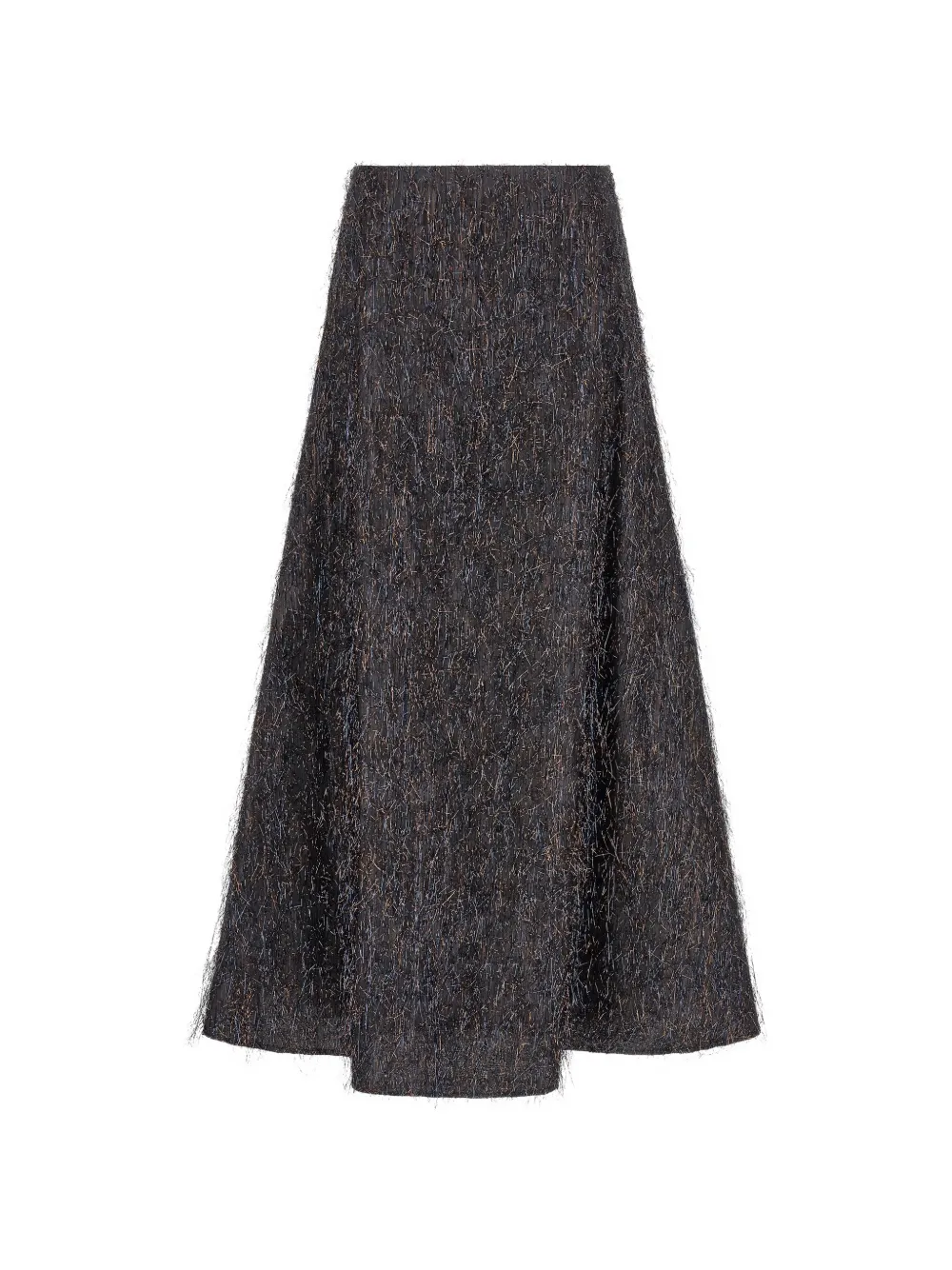 Peserico metallic-yarn frayed midi skirt - Grigio