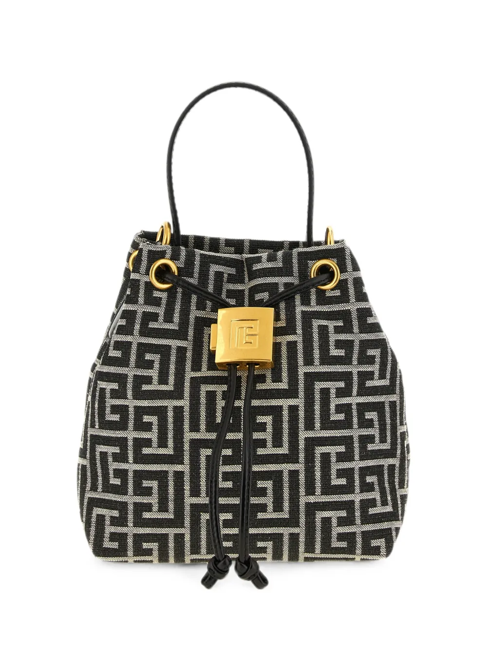 Balmain Pulse monogram jacquard bucket bag - Nero