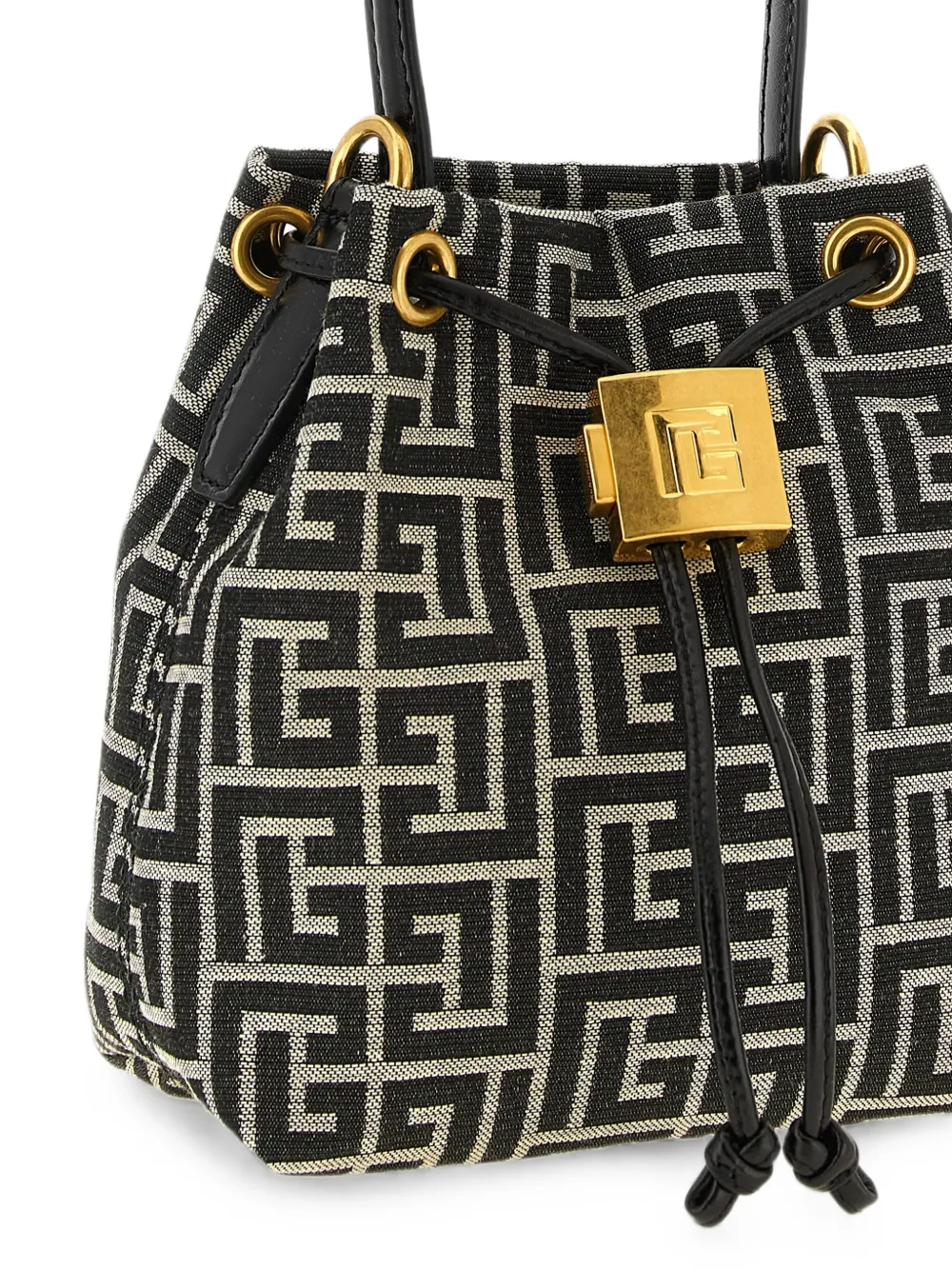 Balmain Pulse bucket-tas met monogram jacquard Zwart