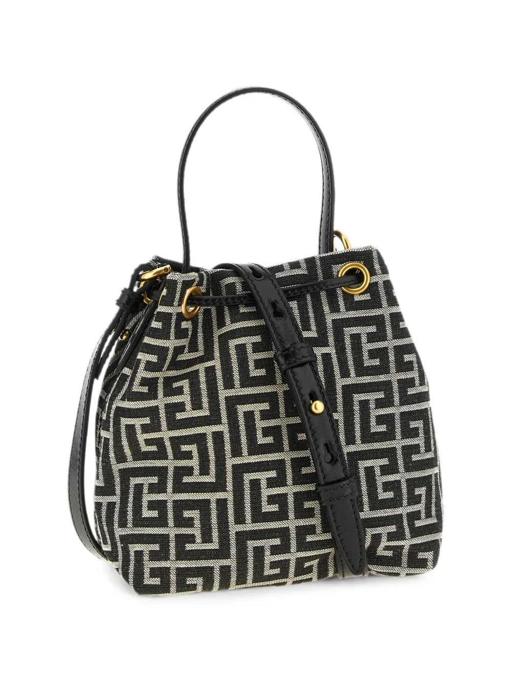 Balmain Pulse bucket-tas met monogram jacquard Zwart