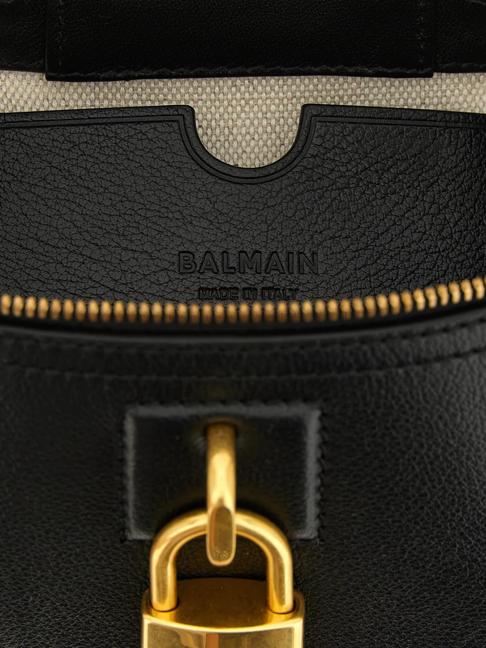 Balmain Pulse Vanity Leather Handbag in Black, view 4