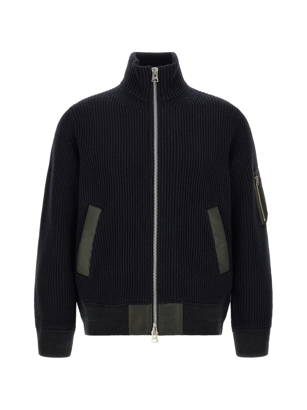 sacai ribbed-knit cardigan - Blau