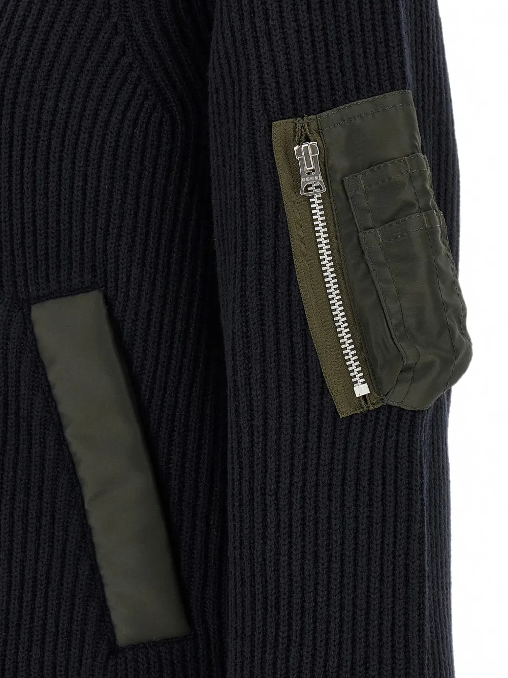 sacai Ribgebreid vest Blauw
