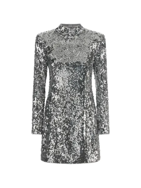 Balmain sequin-embellished structured-shoulder mini dress