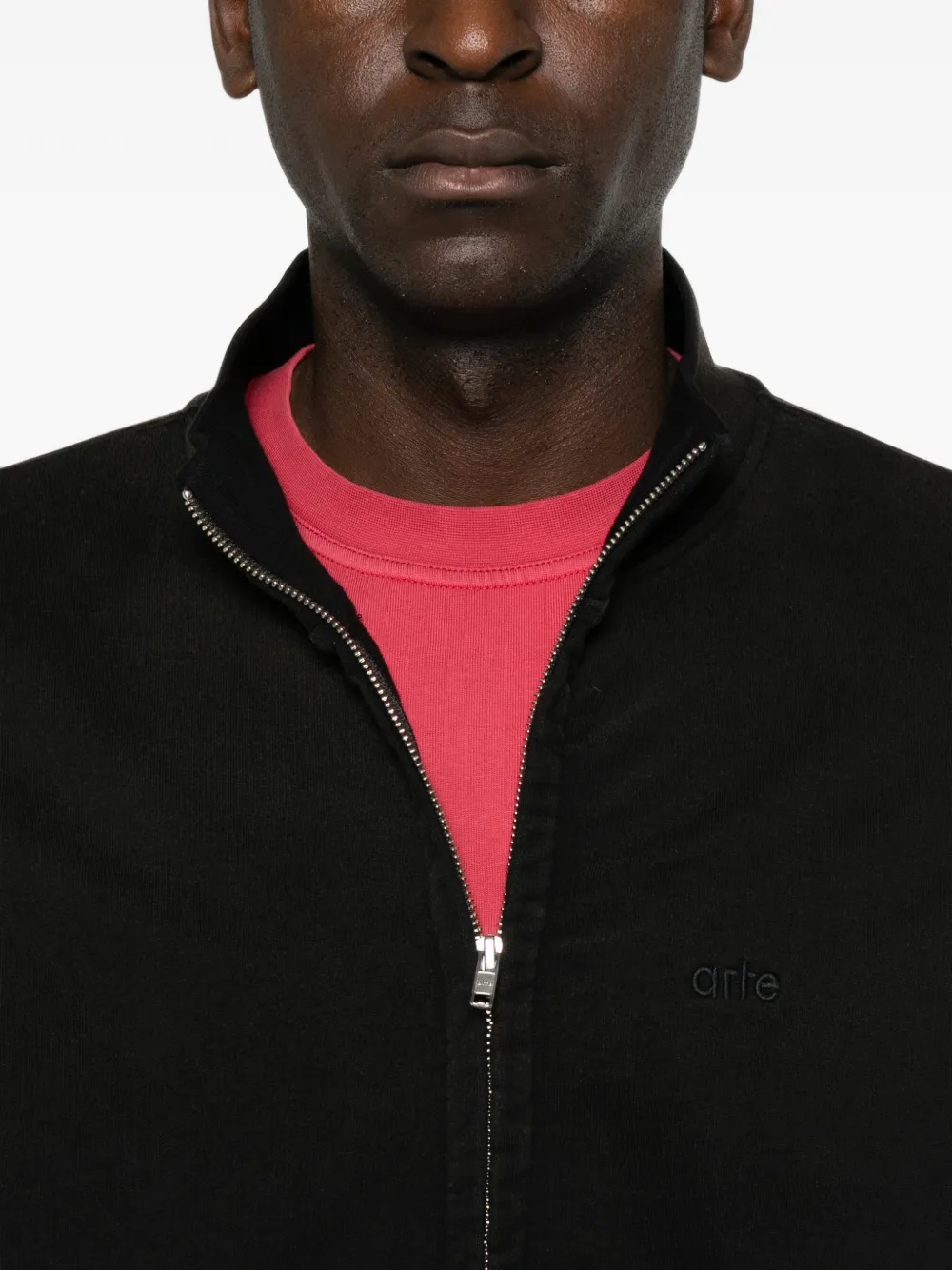 Arte Antwerp Sunfade hoodie met rits Zwart