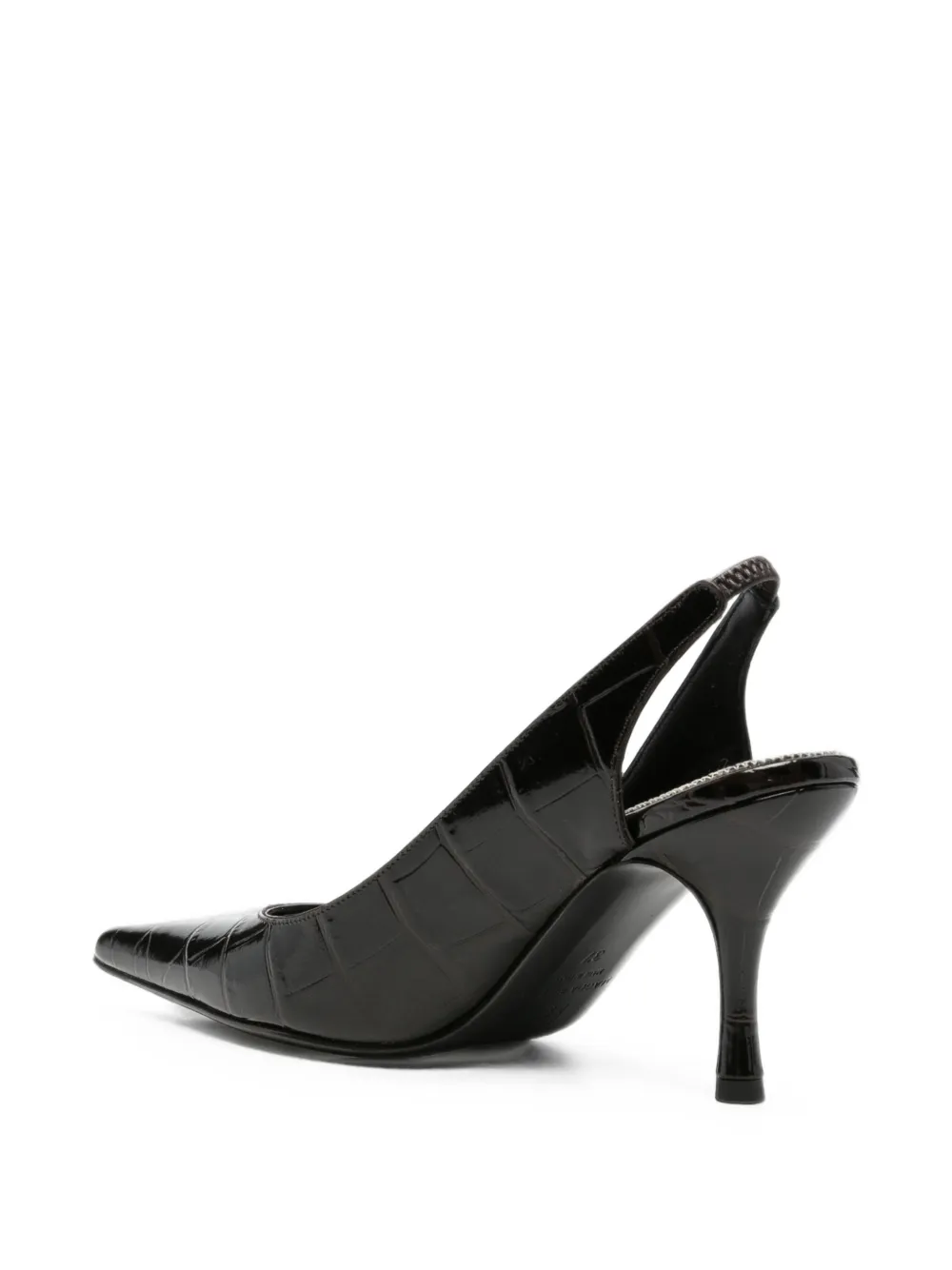 Magda Butrym croc-effect slingback pumps Zwart